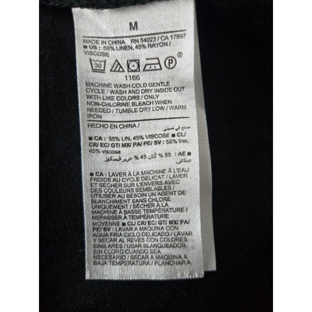 Old Navy Linen Blend Midi Skirt M Black Lightweight Straight Pencil Minimalist - Picture 8 of 8